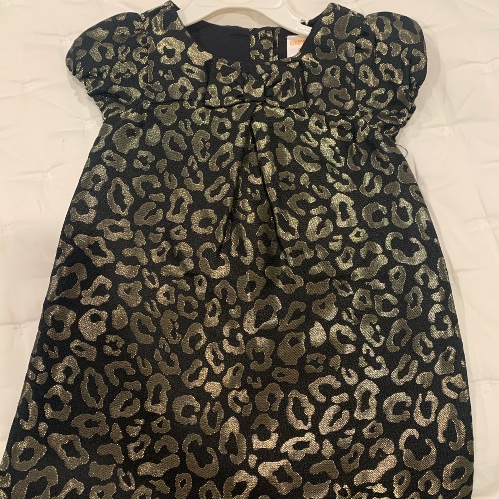 Black and Gold Animal Print Party Dress size 3T